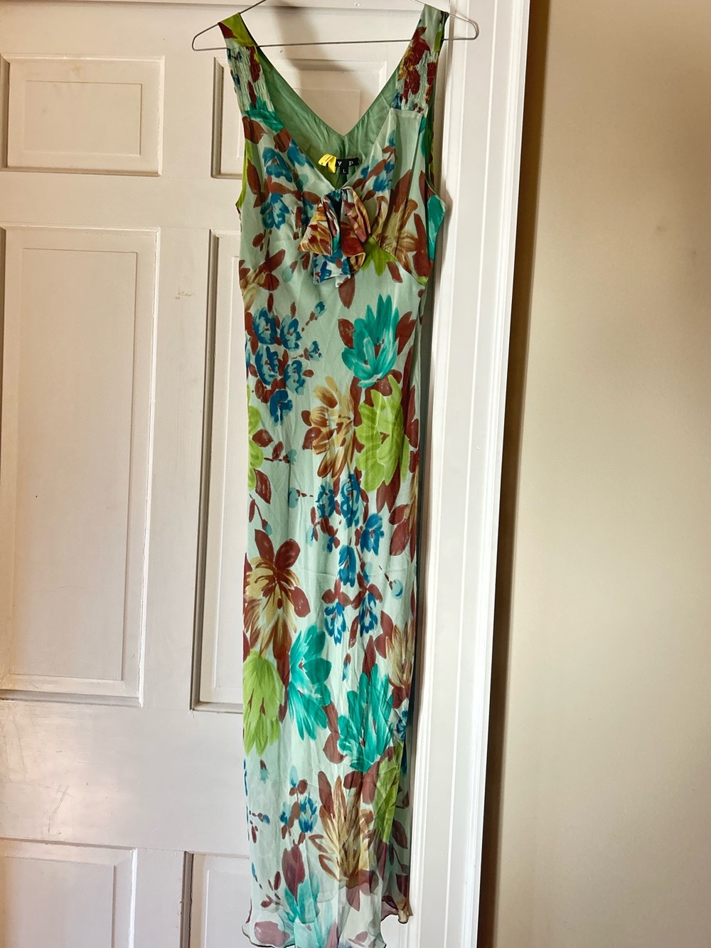 Stunning Vintage 100% Silk Maxi Dress
